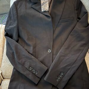 Express Women's Black Blazer Size 12 One-Button Notch Lapel